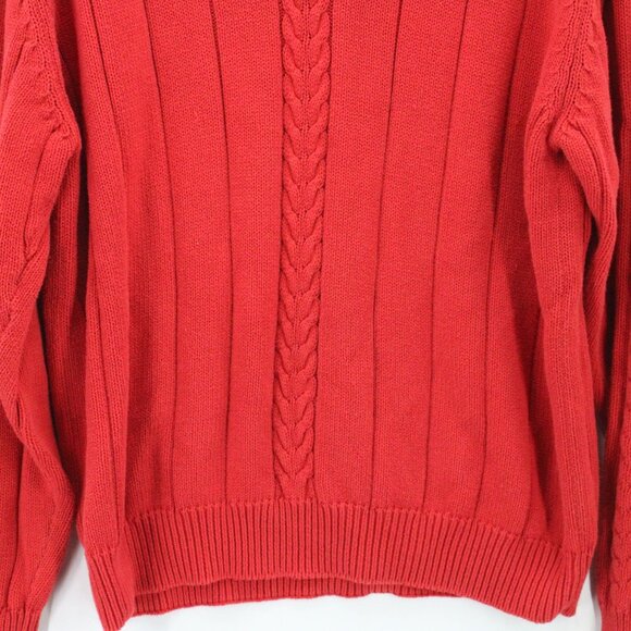 Vintage Pringle Sweater Mens Red Pullover Knit Crewneck Cotton Size XL 90s - Picture 4 of 9